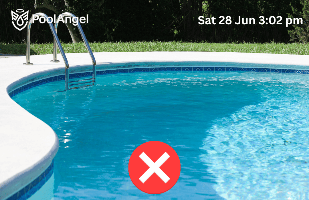 Incorrect installation example where the whole pool is not visible